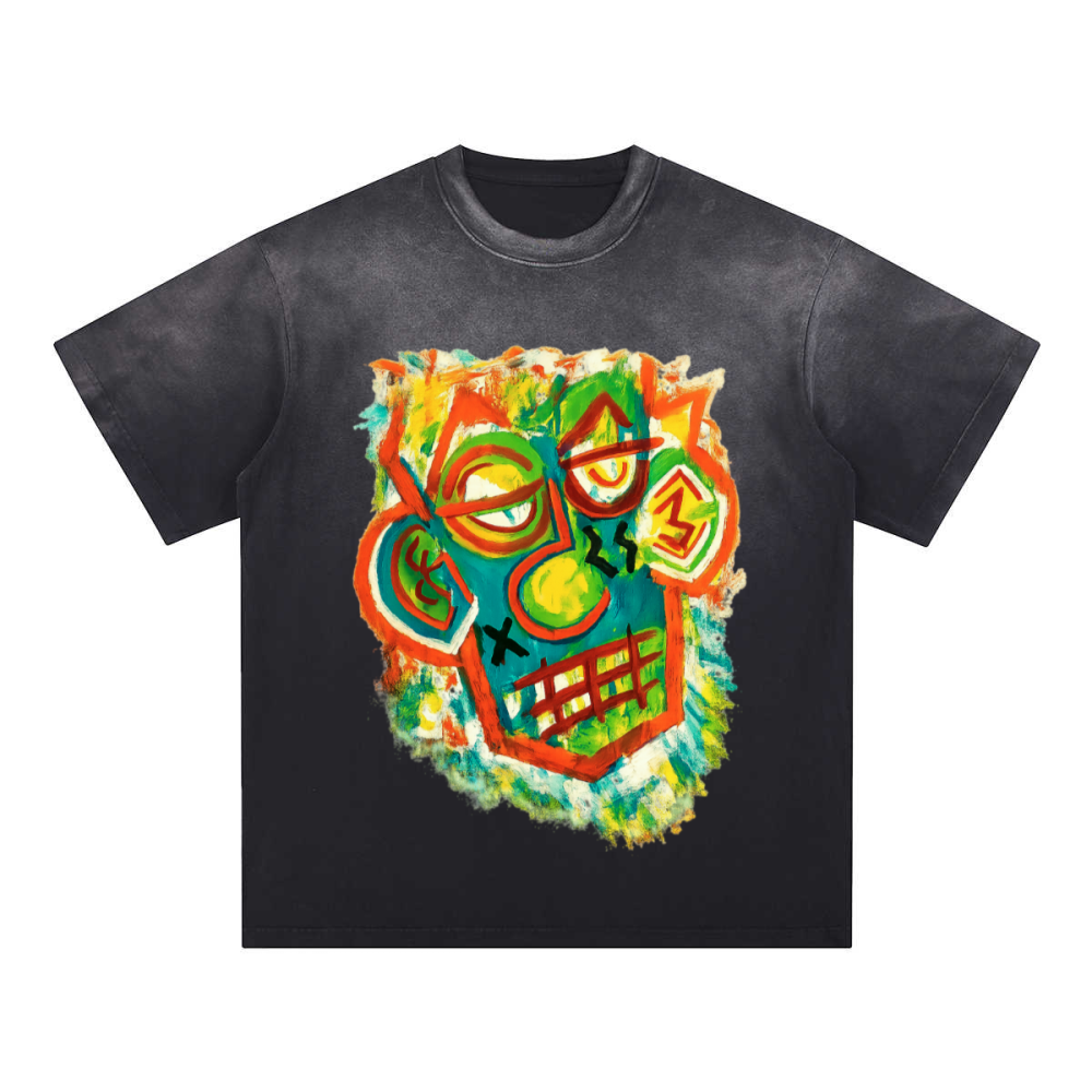 SHIVASWILL Multi Color Washed T-Shirt