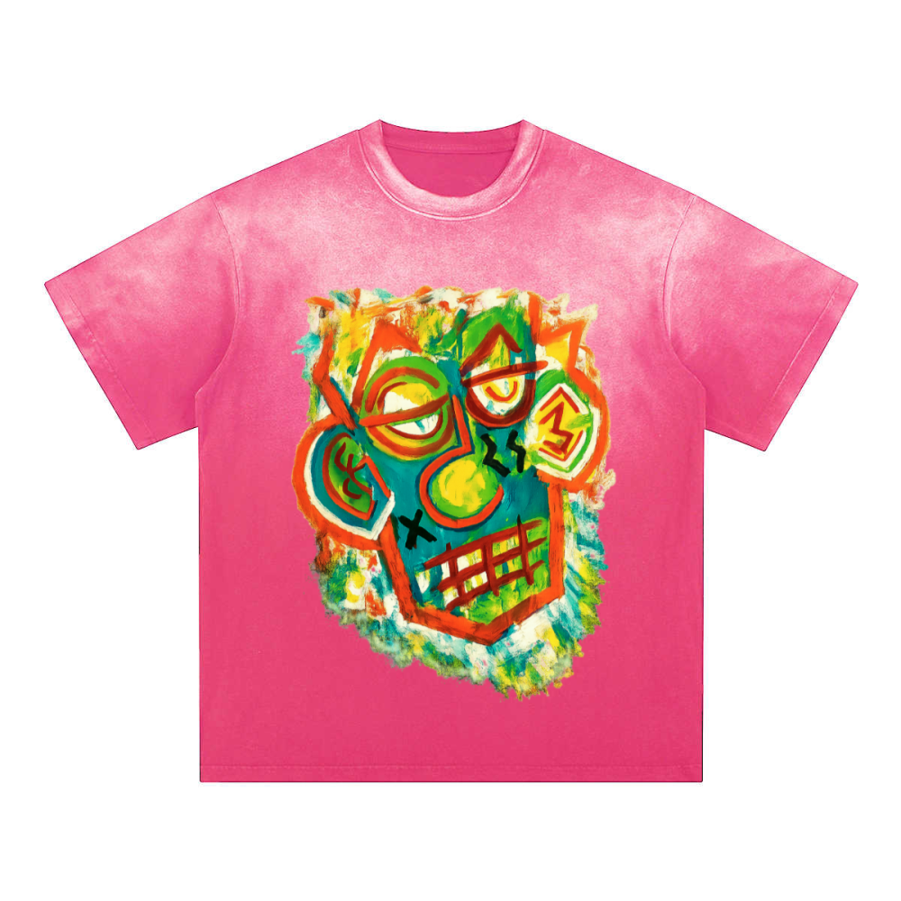 SHIVASWILL Multi Color Washed T-Shirt