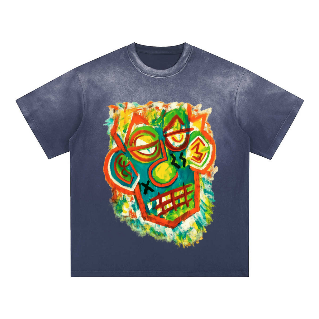 SHIVASWILL Multi Color Washed T-Shirt