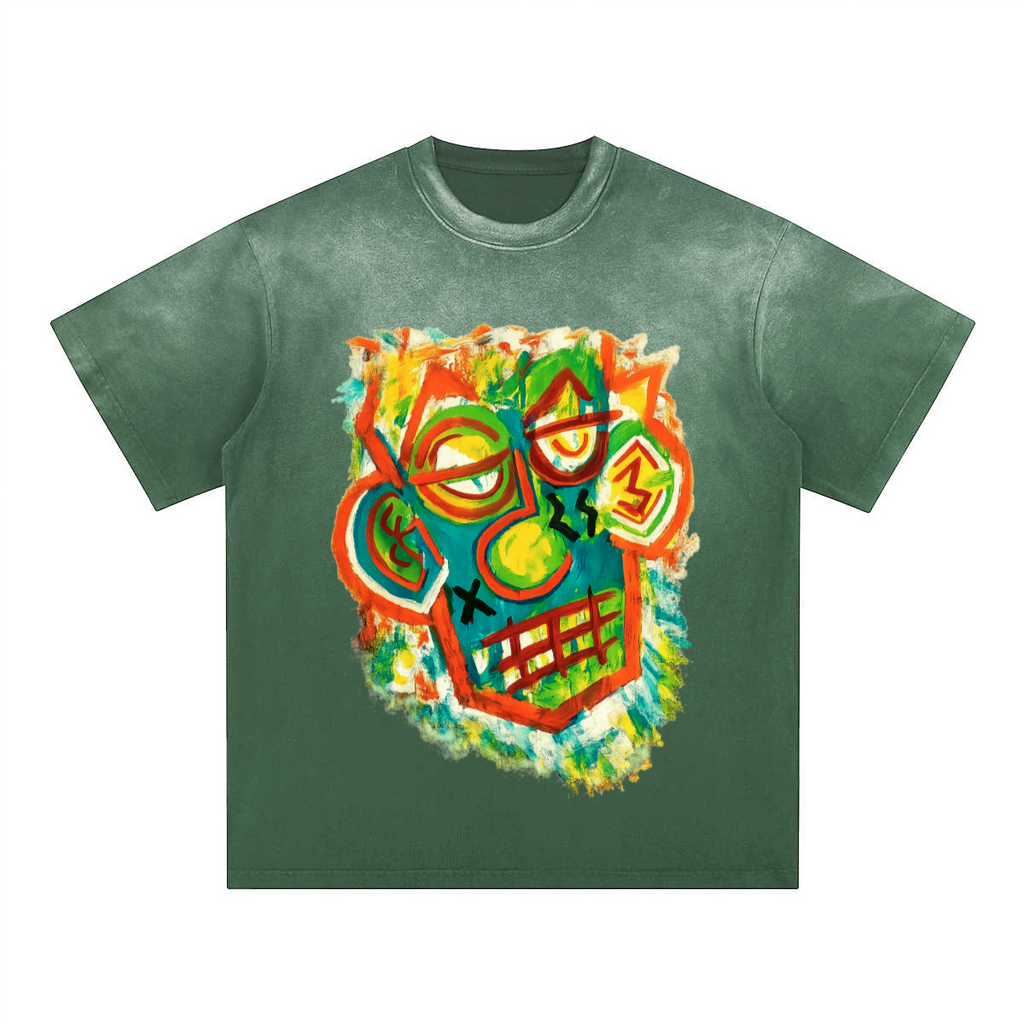SHIVASWILL Multi Color Washed T-Shirt