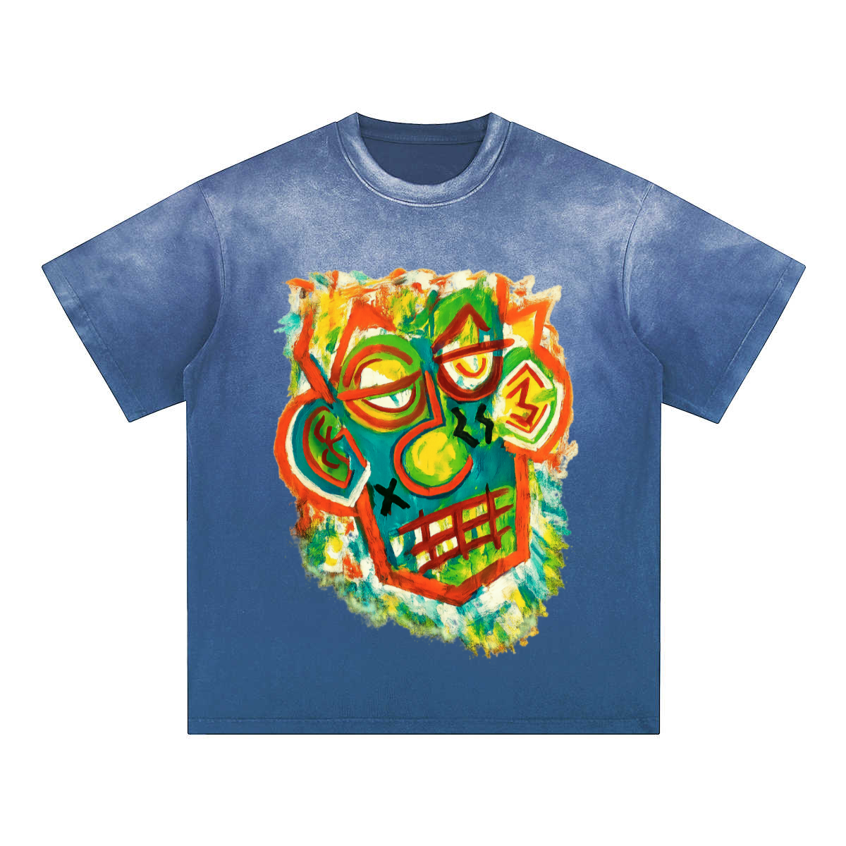 SHIVASWILL Multi Color Washed T-Shirt