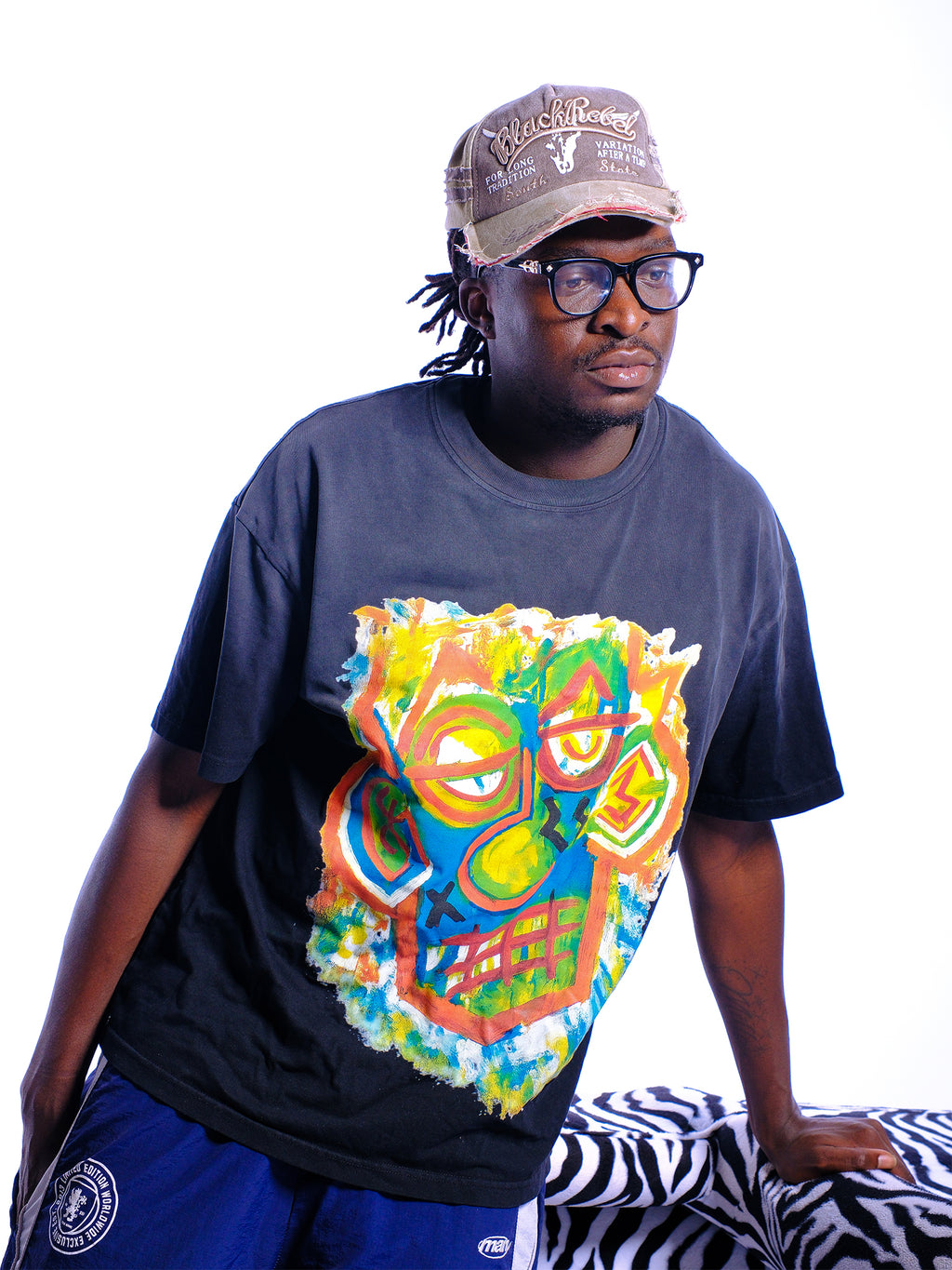 SHIVASWILL Multi Color Washed T-Shirt